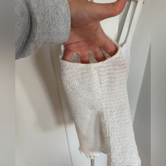 Madewell Lucie Smocked Tank Top Eyelet White Large - Picture 5 of 12